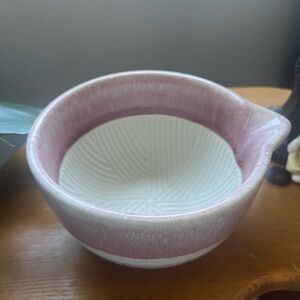 Ceramic Mixing matcha bowl - Pink and White
